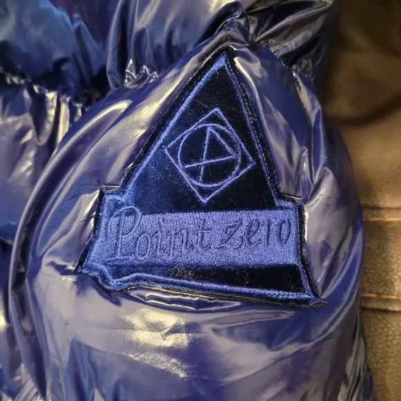 POINT ZERO PUFFER JACKET MENS LARGE GLOSSY BLUE - Picture 5 of 5